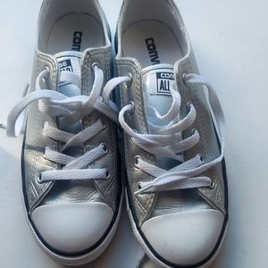 Silver women's converse size 7 shoes